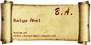Balya Ábel névjegykártya