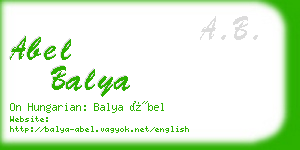 abel balya business card